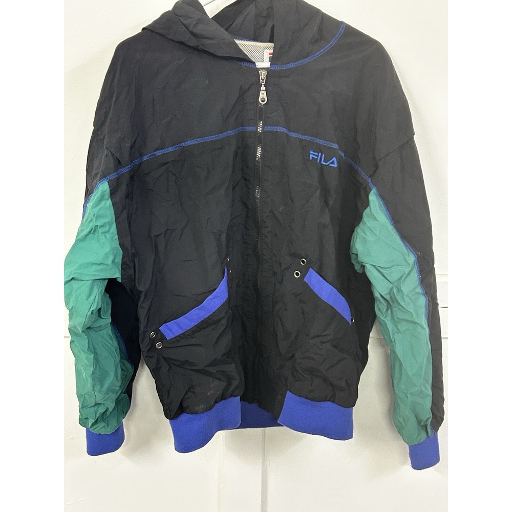 Vintage FILA Colorblock Windbreaker‎ Jacket - Men's M - 90s Hooded
